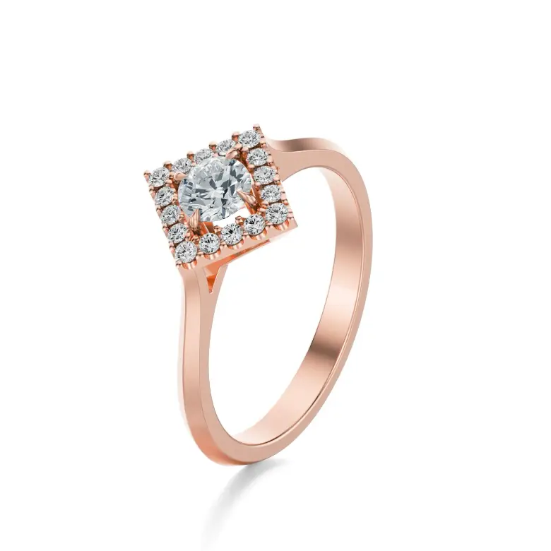 Pierścionek z różowego złota z diamentami AJPZ_077